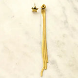 Star Detailed Dangle Earrings w Italian Chain
