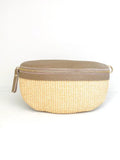 CASSETTE - Leather & Rattan Fanny Pack Taupe