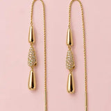 Triple Drops Fineline Dangle Earrings