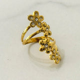 Hemma Floral Ring w White Zirconias  