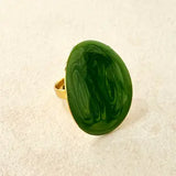 Clouds Stainless Steel Enamel Adjustable Ring