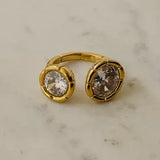Olivia Adjustable Ring W Zirconium Stones