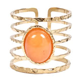 Marceline Stainless Steel Ring w Sunstone