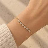 Marinel Italian Chain Bracelet W Zirconium Stones