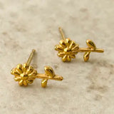 Minimal Daisy Stainless Steel Stud Earrings