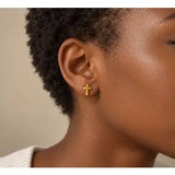 Minimal Cross Stud Earrings