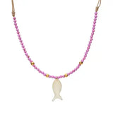 Bohem Nacre Fish Charm Necklace