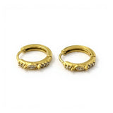 Mirei Stainless Steel Hoop Earrings w Zirconium Stones