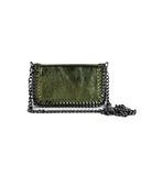 CASSETTE - Hyper Leather Crossbody Bag Metallic Green