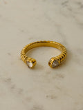 Double Love Ring W Heart Shaped Zirconium Stones