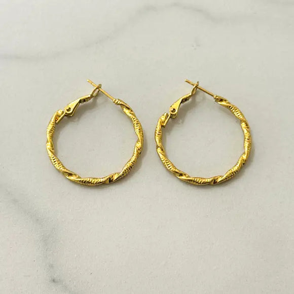 Yin Stainless Steel Hoop Earrings  