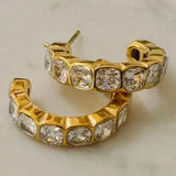 Hoop Earrings W Square Form Zirconias