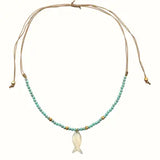 Bohem Nacre Fish Charm Necklace