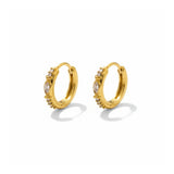 Mirei Stainless Steel Hoop Earrings w Zirconium Stones