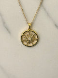 Sun Necklace w White Zirconias