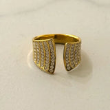 Midori Waterproof  Ring w White Zirconias 