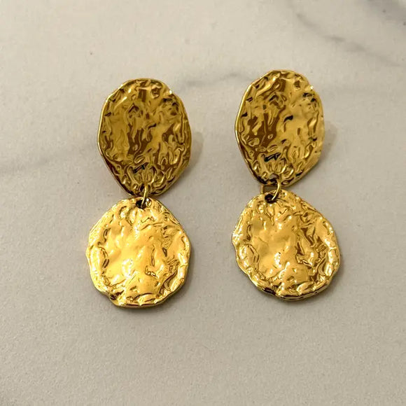 Medhi Hammered Gold Earrings 