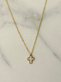 Minimal White Cross Necklace 