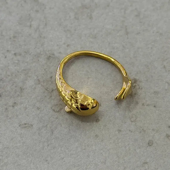 Koi Fish Adjustable Stainless Steel Ring