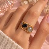 Tutu Bohem Adjustable Ring w Natural Gemstones