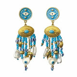 Nazar Evil Eye Bohem Stainless Steel Dangle Earrings