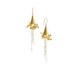 Akina Brushed Gold Dangle Earrings
