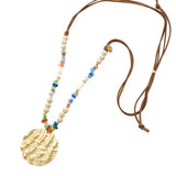 Keokea Long Bohem Necklace  w Mineral Stones
