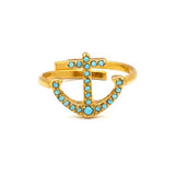 Anchor Ring w Mineral Stones