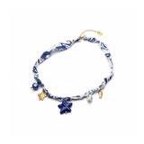 Allaro Bohem Fabric Cordon Necklace w Summer Charms