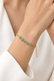 Floral Bracelet w Turquoise Color Stones