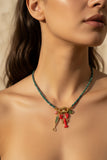 Summer Charms Necklace w Fabric Cordon
