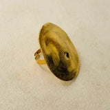 Mali Hammered & Brushed Gold Adjustable Ring