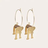 3D Elephant Hoop Earrings