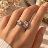 Olivia Adjustable Ring W Zirconium Stones