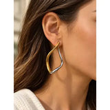 Eneida Double Colored Stainless Steel Earrings