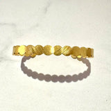 Dots Brushed Gold Bangle Bracelet