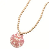 Sitges Bohem Shell Charm Necklace w Mineral Stones