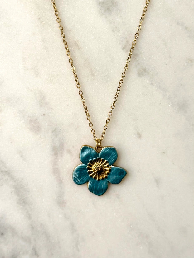 Blue Floral Necklace – Cassette Barcelona
