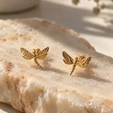 Minimal Dragonfly Stud Earrings
