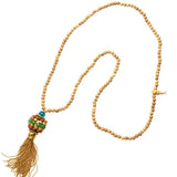 Alhambra  Long Bohem Necklace w Mineral Stones & Wood