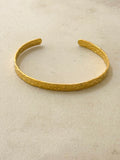 Ciel Hammered Gold Stainless Steel Bangle Bracelet