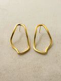 Dali Brushed Gold Stainless Steel Stud Earrings