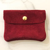 Suede Leather Coin & Card Purse 