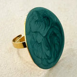 Clouds Stainless Steel Enamel Adjustable Ring