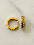 Marlon Hoop Earrings w Zirconium Stones 