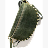 Cassette - Suede Fanny Pack w Metal Beads
