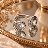 Olivia Adjustable Ring W Zirconium Stones