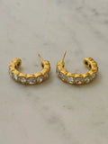 Hoop Earrings W Square Form Zirconias