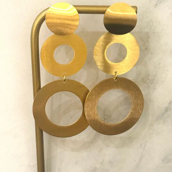 Lull Brushed Gold Dangle Earrings  