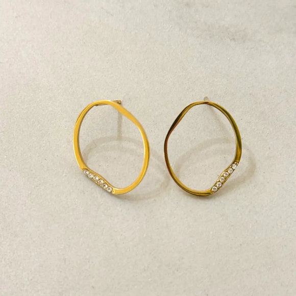 Irregular Stainless Steel Stud Earrings 